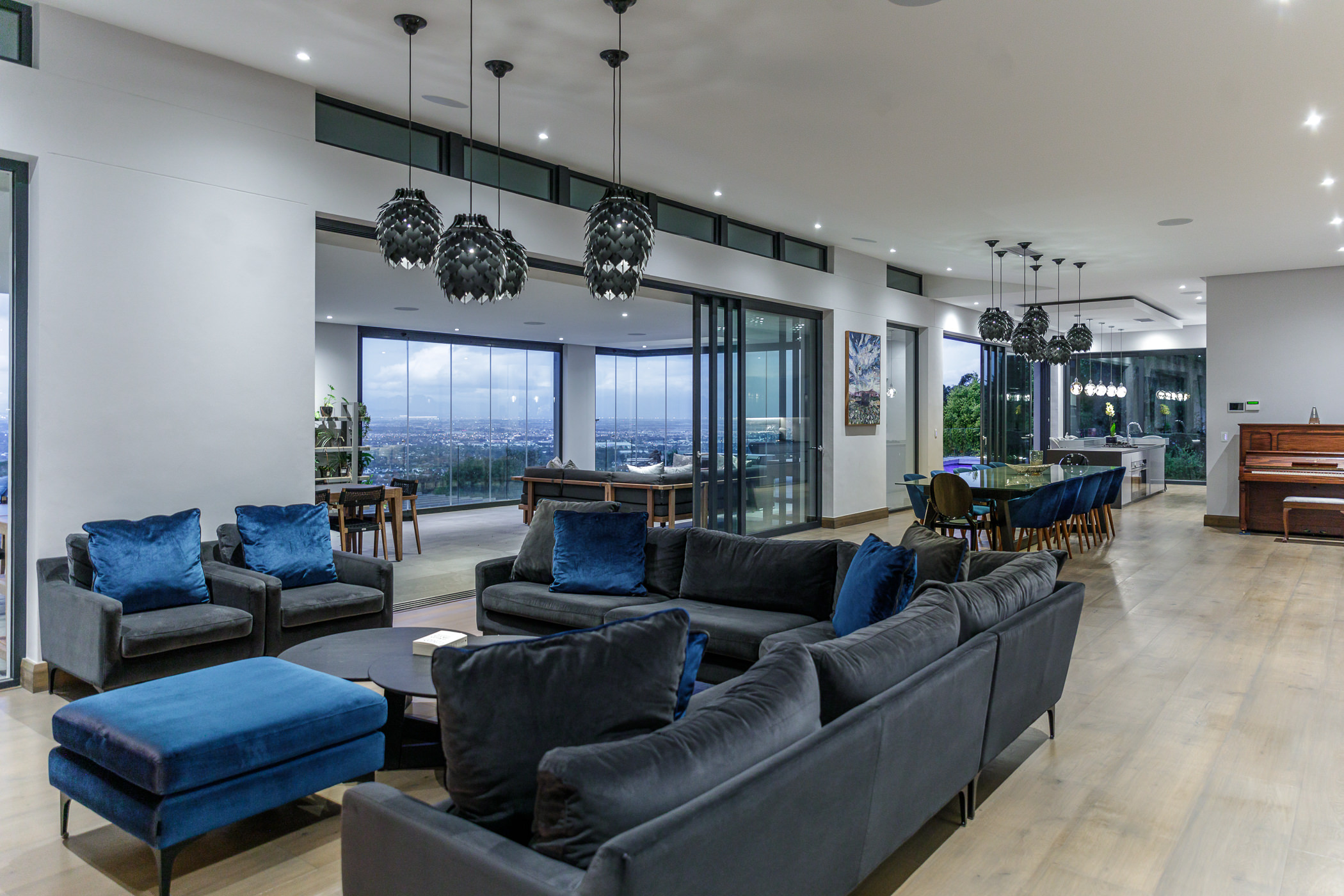 Luxury villa interior with modern furnishings